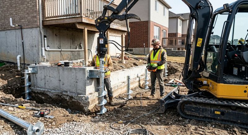 Helical Piers Installation in Warren County, OH