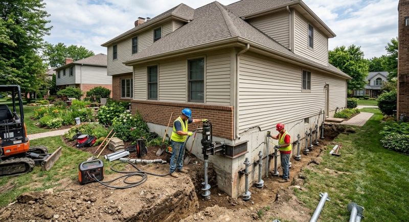 Helical Piers Installation in Warren County, OH